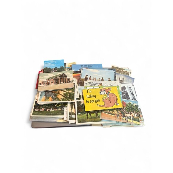 Vintage Post Card Sticker Map Ephemera Lot 150+ Postcards Linen Photo Unposted - Picture 1 of 5